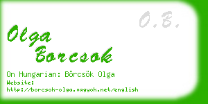 olga borcsok business card